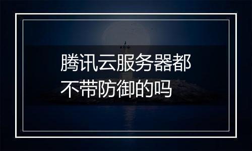 腾讯云服务器都不带防御的吗