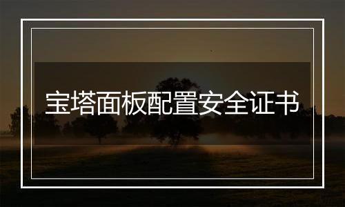 宝塔面板配置安全证书