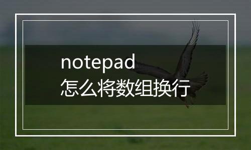notepad怎么将数组换行