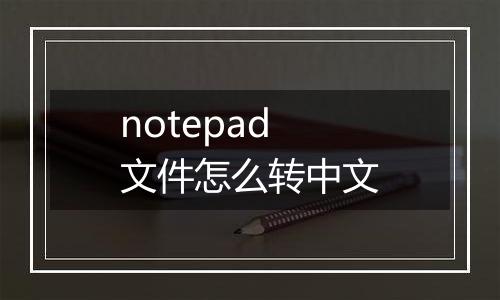 notepad文件怎么转中文