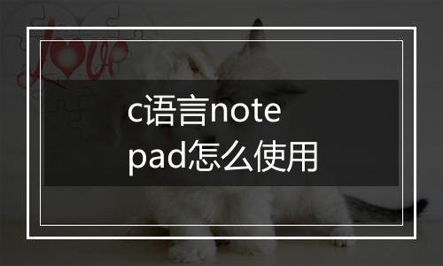 c语言notepad怎么使用