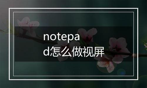 notepad怎么做视屏