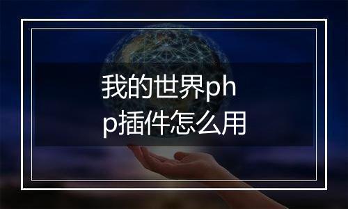 我的世界php插件怎么用