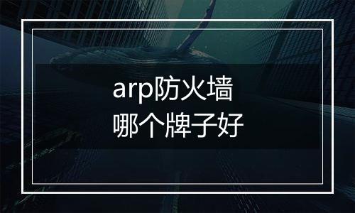 arp防火墙哪个牌子好