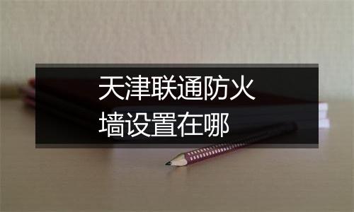 天津联通防火墙设置在哪