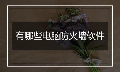 有哪些电脑防火墙软件