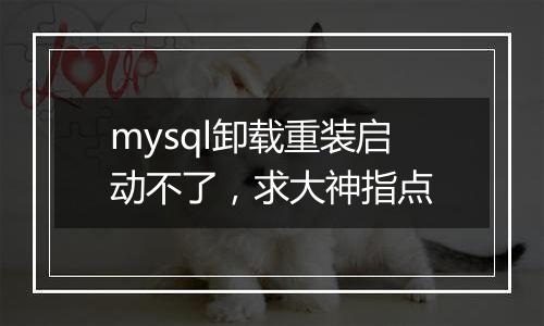 mysql卸载重装启动不了，求大神指点