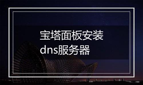 宝塔面板安装dns服务器
