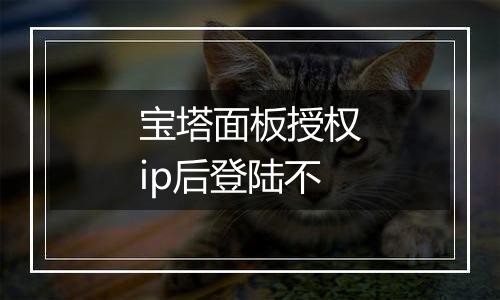 宝塔面板授权ip后登陆不