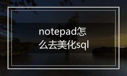 notepad怎么去美化sql