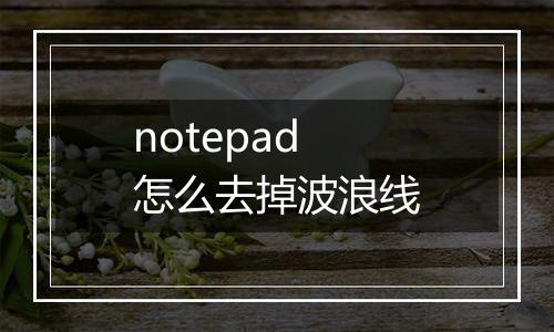 notepad怎么去掉波浪线
