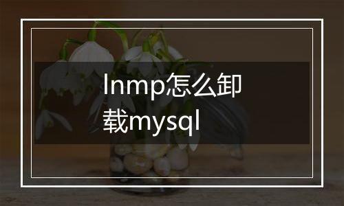 lnmp怎么卸载mysql