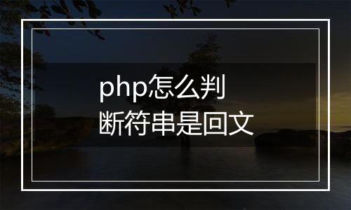 php怎么判断符串是回文