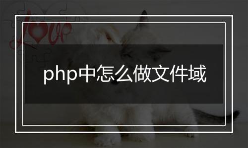 php中怎么做文件域