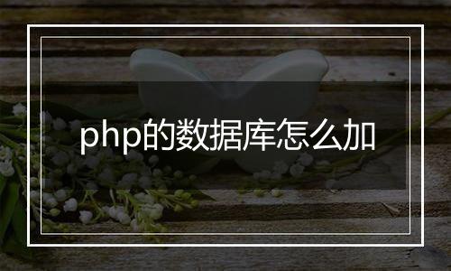 php的数据库怎么加