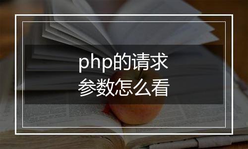 php的请求参数怎么看
