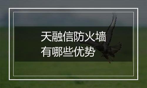 天融信防火墙有哪些优势