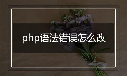 php语法错误怎么改