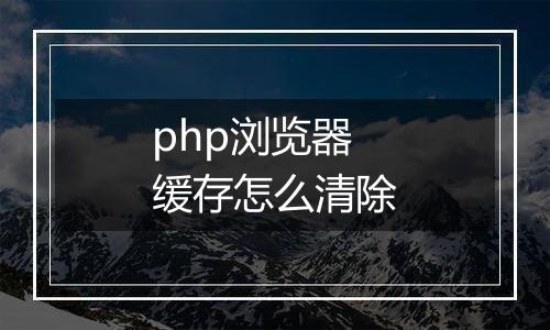 php浏览器缓存怎么清除