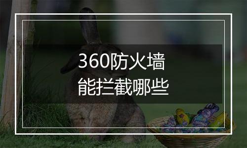 360防火墙能拦截哪些