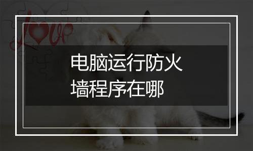 电脑运行防火墙程序在哪