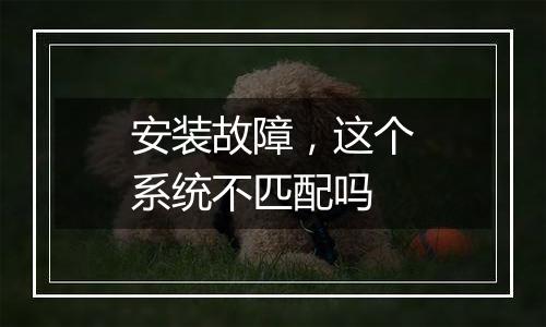 安装故障,这个系统不匹配吗