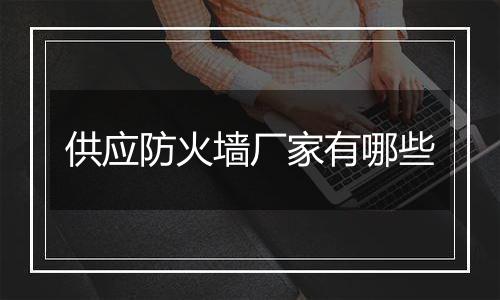 供应防火墙厂家有哪些
