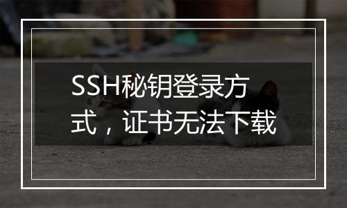 SSH秘钥登录方式,证书无法下载