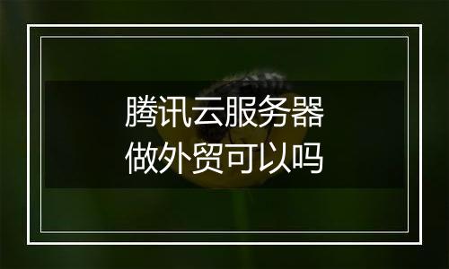 腾讯云服务器做外贸可以吗
