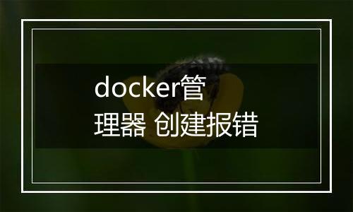 docker管理器 创建报错