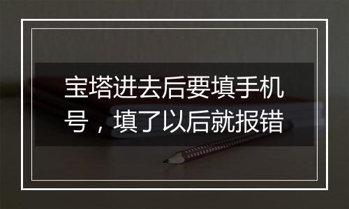 宝塔进去后要填手机号,填了以后就报错