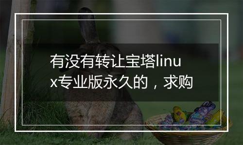 有没有转让宝塔linux专业版永久的，求购
