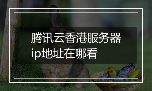 腾讯云香港服务器ip地址在哪看