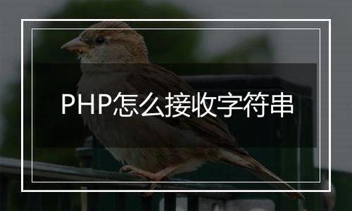 PHP怎么接收字符串