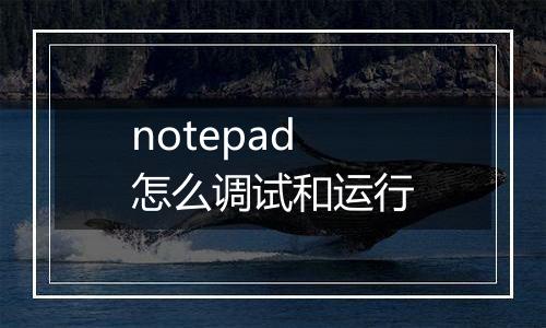 notepad怎么调试和运行