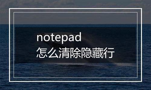notepad怎么清除隐藏行