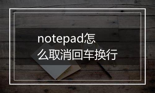 notepad怎么取消回车换行