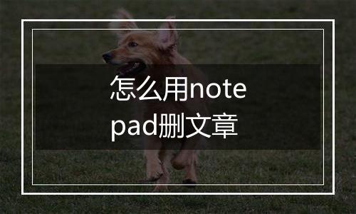怎么用notepad删文章