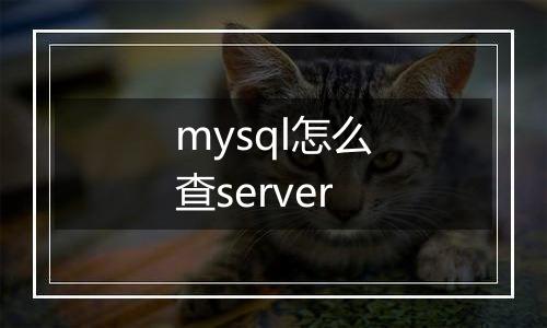 mysql怎么查server