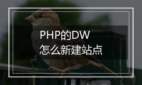 PHP的DW怎么新建站点