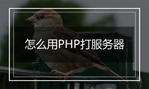 怎么用PHP打服务器
