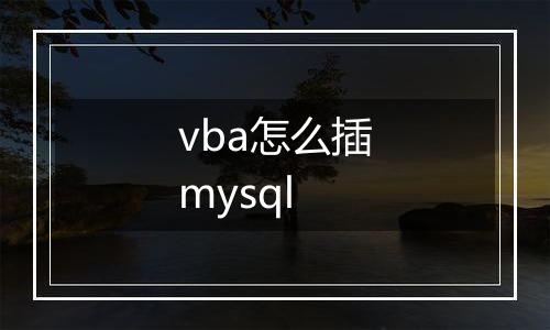 vba怎么插mysql