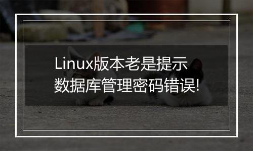 Linux版本老是提示数据库管理密码错误!