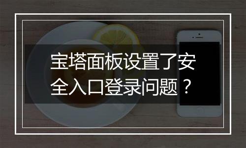 宝塔面板设置了安全入口登录问题?