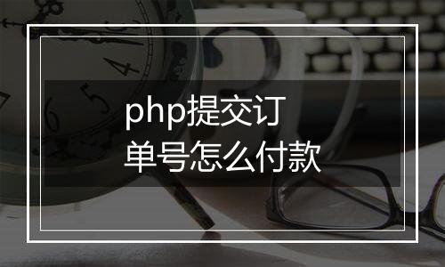 php提交订单号怎么付款