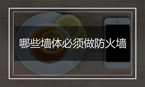 哪些墙体必须做防火墙