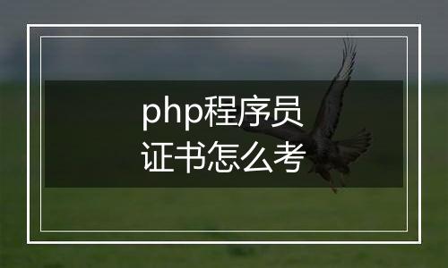 php程序员证书怎么考