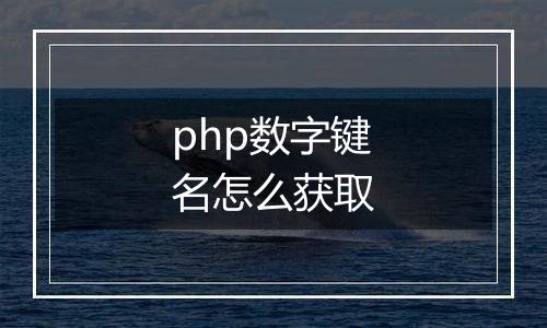 php数字键名怎么获取