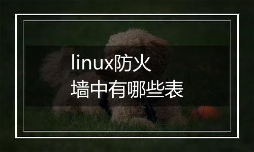 linux防火墙中有哪些表