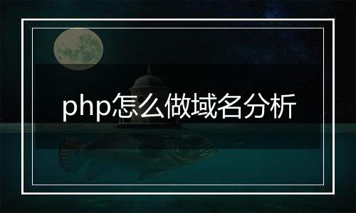 php怎么做域名分析